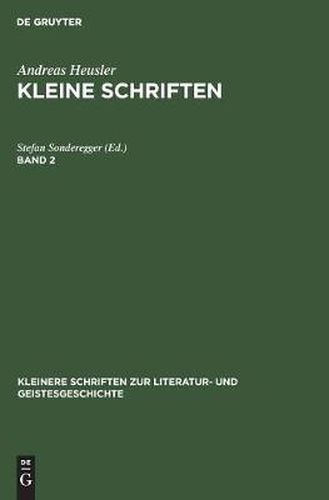 Kleinere Schriften zur Literatur- und Geistesgeschichte Kleine Schriften
