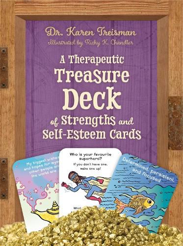 Cover image for A Therapeutic Treasure Deck Of Strengths And Self-esteem Cards