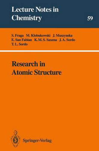 Cover image for Research in Atomic Structure