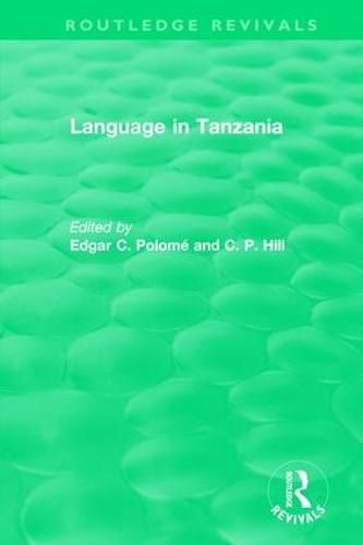 Cover image for Routledge Revivals: Language in Tanzania (1980)