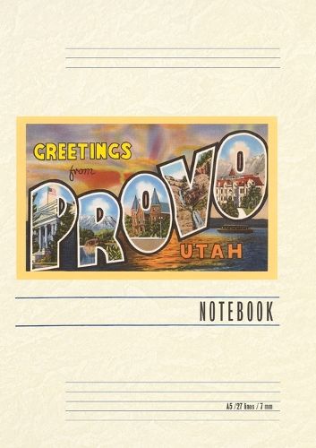 Cover image for Vintage Lined Notebook Greetings from Provo, Utah