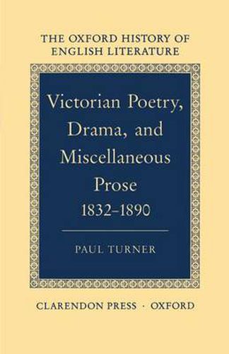 Cover image for Victorian Poetry, Drama, and Miscellaneous Prose 1832-1890