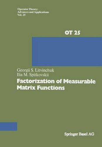 Cover image for Factorization of Measurable Matrix Functions
