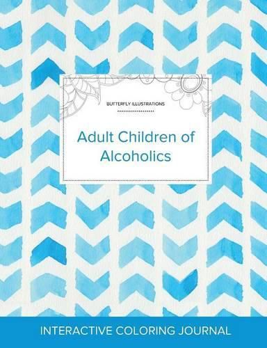 Cover image for Adult Coloring Journal: Adult Children of Alcoholics (Butterfly Illustrations, Watercolor Herringbone)