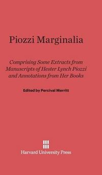 Cover image for Piozzi Marginalia