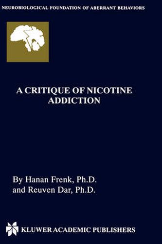 Cover image for A Critique of Nicotine Addiction