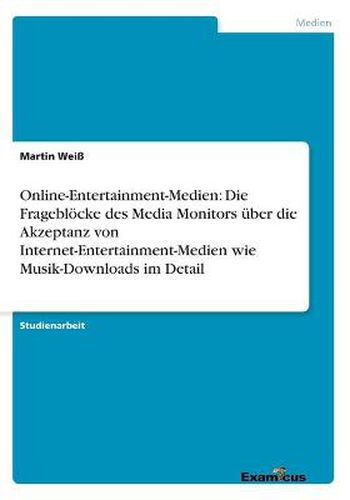 Online-Entertainment-Medien: Die Fragebloecke des Media Monitors uber die Akzeptanz von Internet-Entertainment-Medien wie Musik-Downloads im Detail