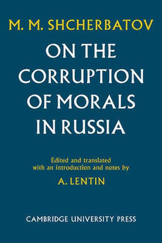 Cover image for On the Corruption of Morals in Russia