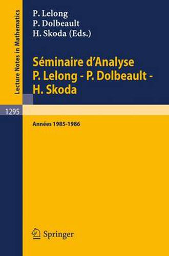 Seminaire D'Analyse P Lelong