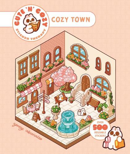 Cover image for Cute 'n' Cozy Sticker Therapy: Cozy Town