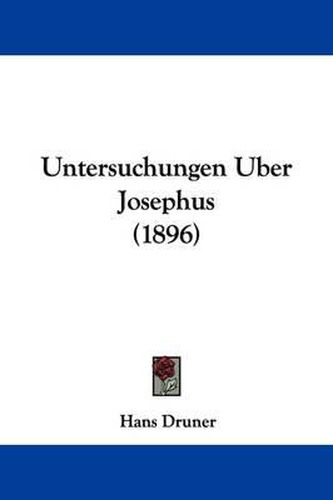 Cover image for Untersuchungen Uber Josephus (1896)