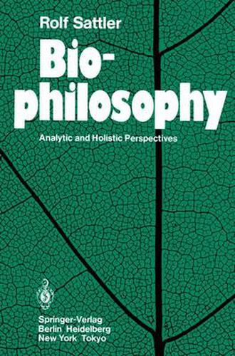 Cover image for Biophilosophy: Analytic and Holistic Perspectives