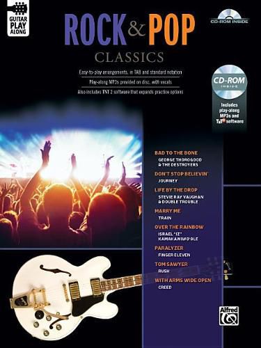 Cover image for Rock & Pop Classics Guitar Play-Along: Guitar Tab, Book & CD-ROM