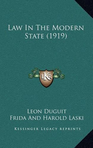 Cover image for Law in the Modern State (1919)