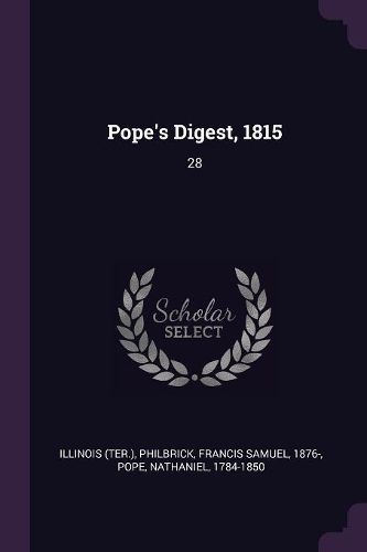 Cover image for Pope's Digest, 1815