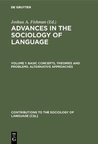 Cover image for Basic concepts, theories and problems: alternative approaches