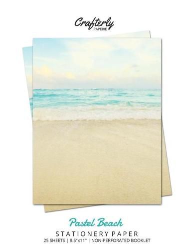 Cover image for Pastel Beach Stationery Paper: Aesthetic Letter Writing Paper for Home, Office, Letterhead Design, 25 Sheets