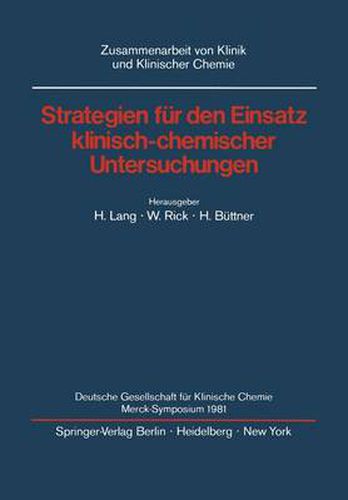 Cover image for Strategien fur den Einsatz Klinisch-chemischer Untersuchungen