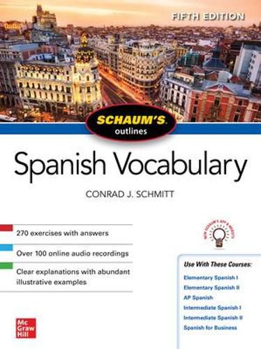 Cover image for Schaum's Outline of Spanish Vocabulary, Fifth Edition