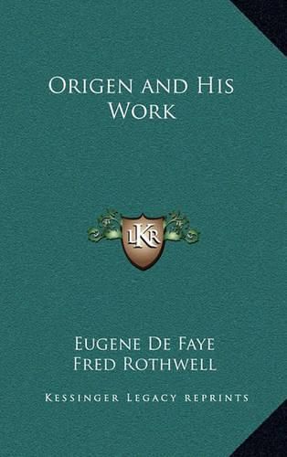 Cover image for Origen and His Work