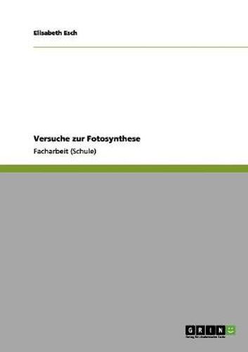 Cover image for Versuche zur Fotosynthese