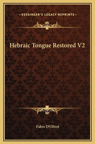 Cover image for Hebraic Tongue Restored V2