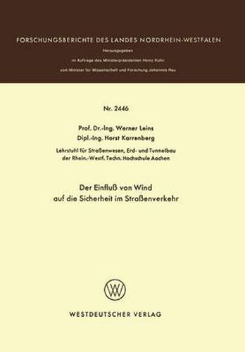 Cover image for Der Einfluss Von Wind Auf Die Sicherheit Im Strassenverkehr