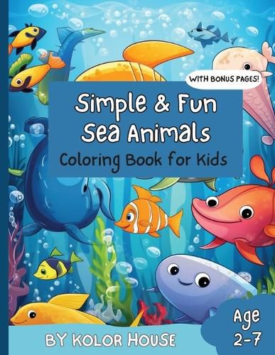 Cover image for Simple & Fun Sea Animals Coloring Book