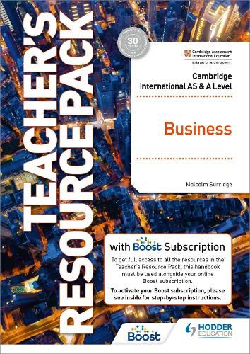 Cover image for Cambridge International AS & A Level Business Teacher's Resource Pack with Boost Subscription