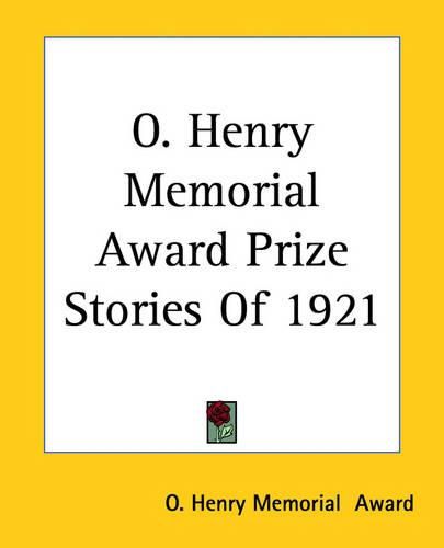 Cover image for O. Henry Memorial Award Prize Stories Of 1921