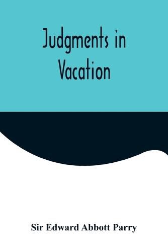 Cover image for Judgments in Vacation