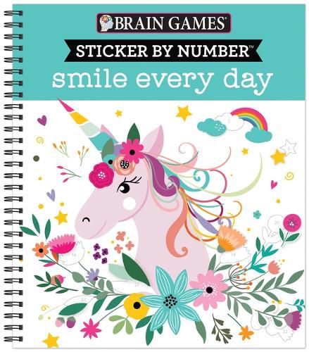 Cover image for Brain Games - Sticker by Number: Smile Every Day