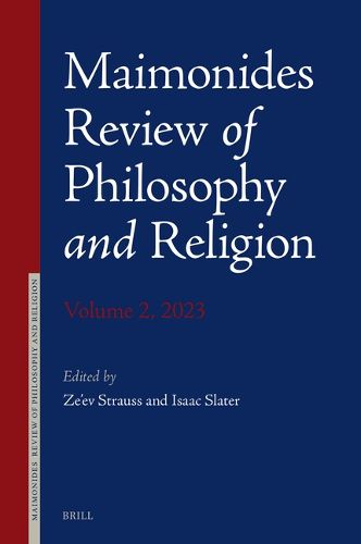 Cover image for Maimonides Review of Philosophy and Religion Volume 2, 2023