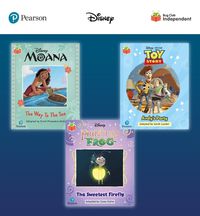 Cover image for Pearson Bug Club Disney Year 1 Pack E, including decodable phonics readers for phase 5; Moana: The Way to the Sea, Toy Story: Andy's Party, The Princess and the Frog: The Sweetest Firefly