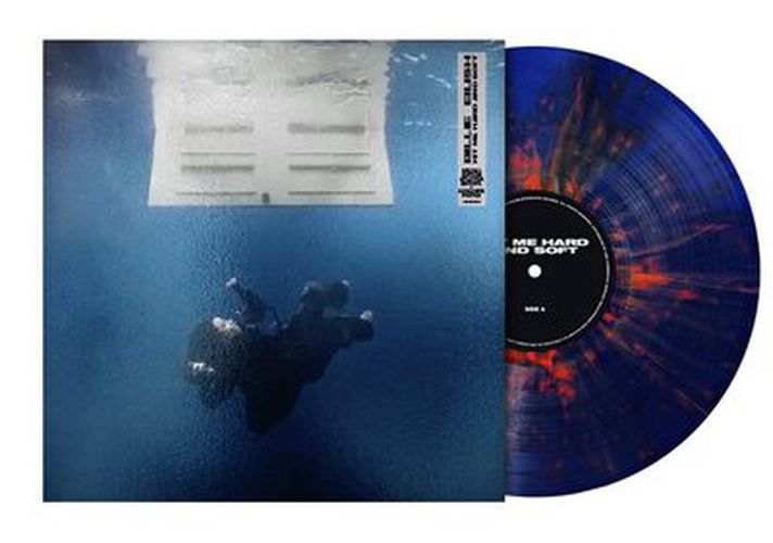 Cover image for HIT ME HARD AND SOFT - Billie Eilish (1 Year Anniversary Dark Blue/Orange Splatter Vinyl)