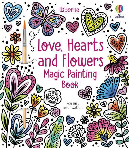 Cover image for Love, Hearts and Flowers Magic Painting Book