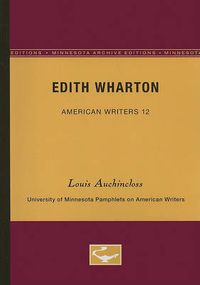 Cover image for Edith Wharton - American Writers 12: University of Minnesota Pamphlets on American Writers