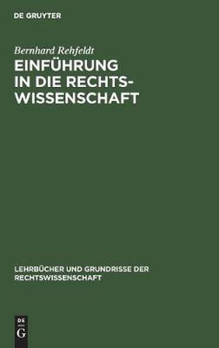 Cover image for Einfuhrung in die Rechtswissenschaft