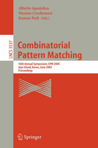 Cover image for Combinatorial Pattern Matching: Third Annual Symposium, Tucson, Arizona, USA, April 29 - May 1, 1992. Proceedings