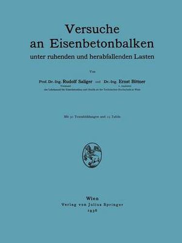 Cover image for Versuche an Eisenbetonbalken: Unter Ruhenden Und Herabfallenden Lasten