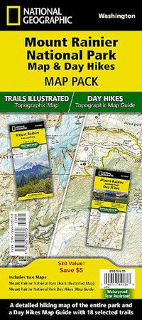 Cover image for Mount Rainier Day Hikes and National Park Map [Map Pack Bundle] Map