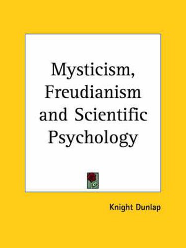 Cover image for Mysticism, Freudianism