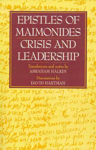 Cover image for Epistles of Maimonides: Crisis and Leadership