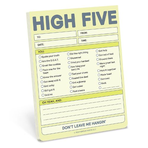 Knock Knock High Five Nifty Note (Pastel Yellow)