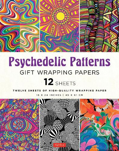 Psychedelic Patterns Gift Wrapping Paper - 12 Sheets: 18 X 24 (45 X 61 CM) Wrapping Paper