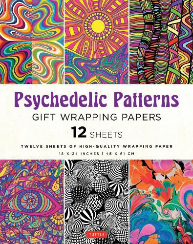 Cover image for Psychedelic Patterns Gift Wrapping Paper - 12 Sheets: 18 X 24 (45 X 61 CM) Wrapping Paper