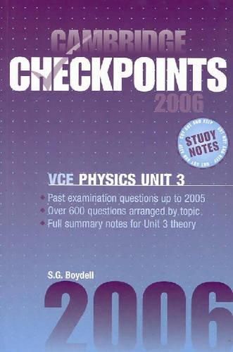 Cover image for Cambridge Checkpoints VCE Physics Unit 3 2006