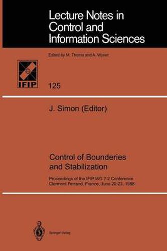 Control of Boundaries and Stabilization: Proceedings of the IFIP WG 7.2 Conference, Clermont Ferrand, France, June 20-23, 1988