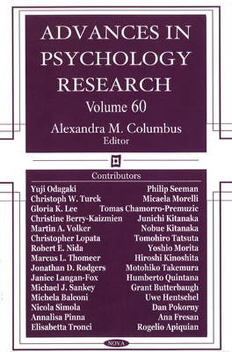 Cover image for Advances in Psychology Research: Volume 60