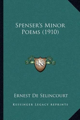 Cover image for Spenser's Minor Poems (1910)